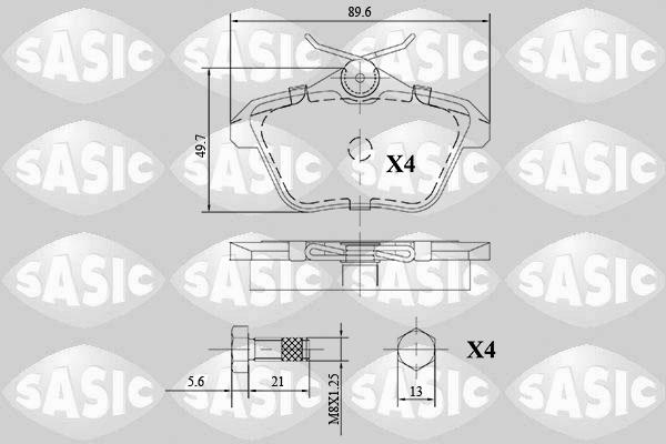 Sasic 6216128 - Bremžu uzliku kompl., Disku bremzes adetalas.lv