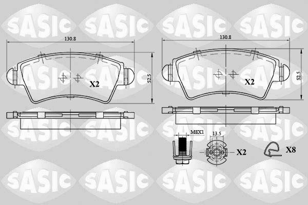 Sasic 6210056 - Bremžu uzliku kompl., Disku bremzes adetalas.lv