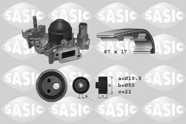 Sasic 3904009 - Ūdenssūknis + Zobsiksnas komplekts adetalas.lv