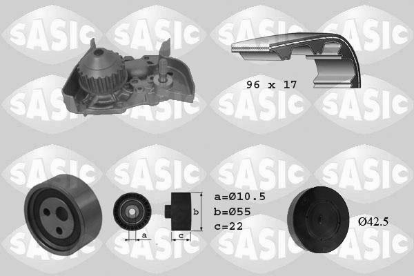 Sasic 3904023 - Ūdenssūknis + Zobsiksnas komplekts adetalas.lv