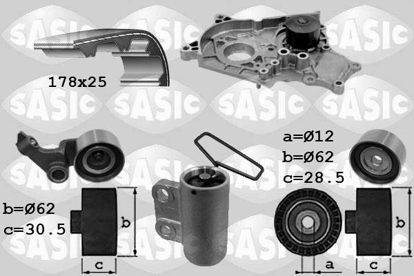 Sasic 3906040 - Ūdenssūknis + Zobsiksnas komplekts adetalas.lv