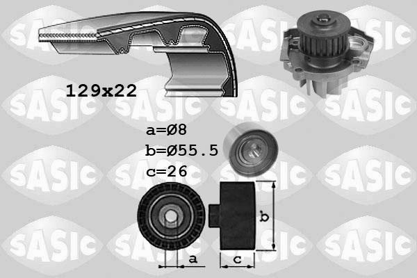 Sasic 3906041 - Ūdenssūknis + Zobsiksnas komplekts adetalas.lv