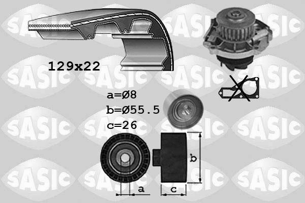 Sasic 3906042 - Ūdenssūknis + Zobsiksnas komplekts adetalas.lv