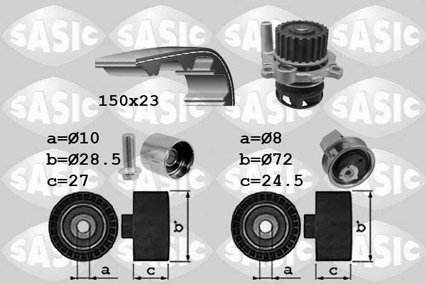 Sasic 3906063 - Ūdenssūknis + Zobsiksnas komplekts adetalas.lv