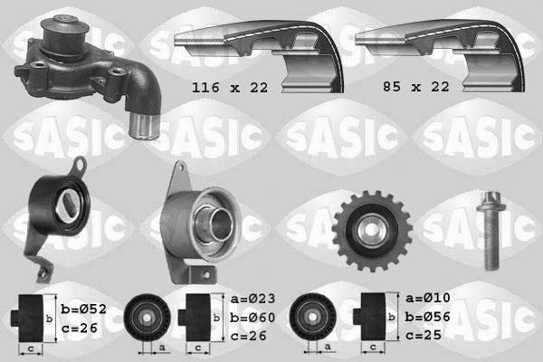 Sasic 3906011 - Ūdenssūknis + Zobsiksnas komplekts adetalas.lv