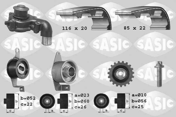 Sasic 3906013 - Ūdenssūknis + Zobsiksnas komplekts adetalas.lv