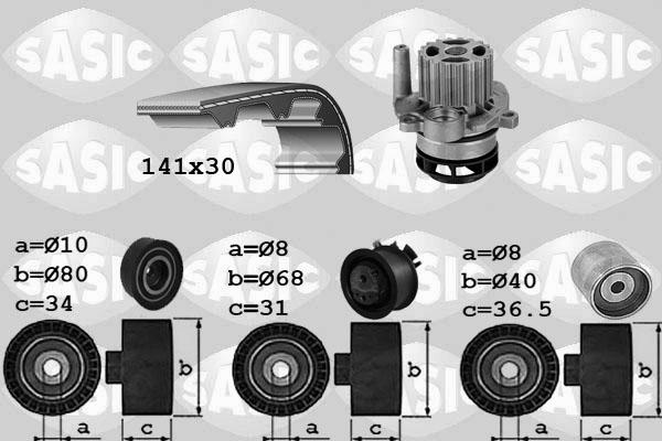 Sasic 3906084 - Ūdenssūknis + Zobsiksnas komplekts adetalas.lv