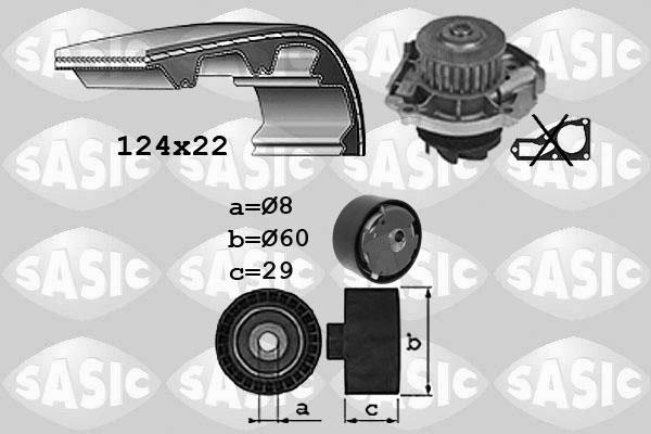 Sasic 3906038 - Ūdenssūknis + Zobsiksnas komplekts adetalas.lv