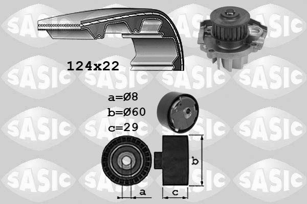 Sasic 3906037 - Ūdenssūknis + Zobsiksnas komplekts adetalas.lv