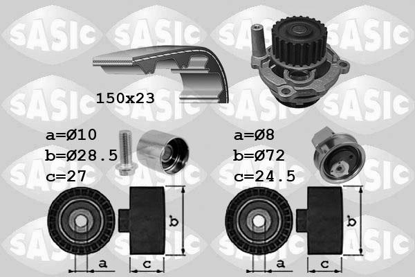 Sasic 3906101 - Ūdenssūknis + Zobsiksnas komplekts adetalas.lv