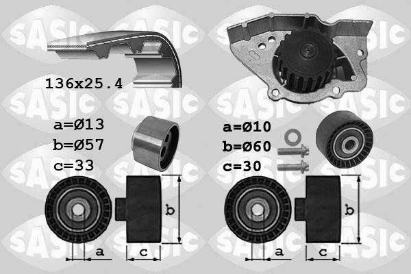 Sasic 3900041 - Ūdenssūknis + Zobsiksnas komplekts adetalas.lv