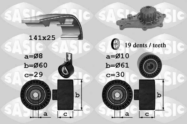 Sasic 3900043 - Ūdenssūknis + Zobsiksnas komplekts adetalas.lv