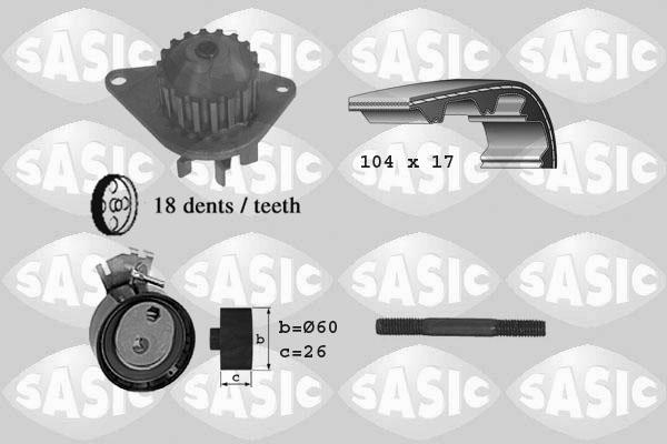 Sasic 3900003 - Ūdenssūknis + Zobsiksnas komplekts adetalas.lv