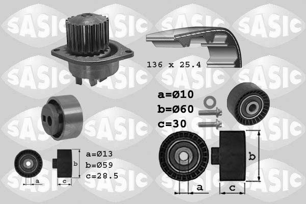 Sasic 3900017 - Ūdenssūknis + Zobsiksnas komplekts adetalas.lv