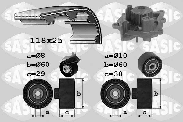 Sasic 3900039 - Ūdenssūknis + Zobsiksnas komplekts adetalas.lv