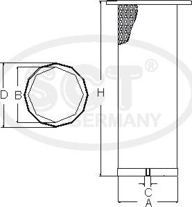 SCT-MANNOL SW 3834 - Sekundārā gaisa filtrs adetalas.lv