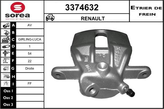 Sera 3374632 - Bremžu suports adetalas.lv