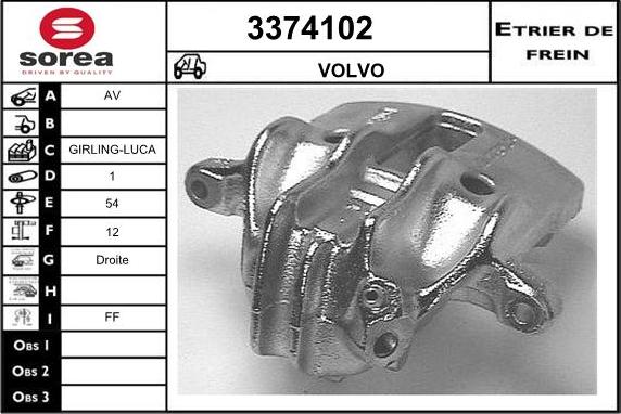 Sera 3374102 - Bremžu suports adetalas.lv