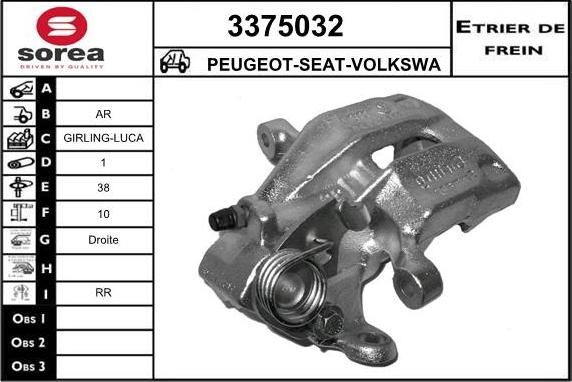 Sera 3375032 - Bremžu suports adetalas.lv