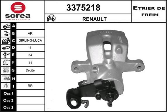 Sera 3375218 - Bremžu suports adetalas.lv