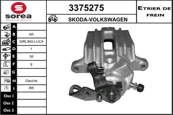 Sera 3375275 - Bremžu suports adetalas.lv