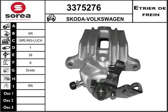 Sera 3375276 - Bremžu suports adetalas.lv