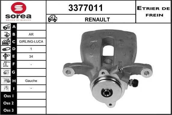 Sera 3377011 - Bremžu suports adetalas.lv