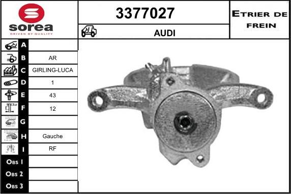 Sera 3377027 - Bremžu suports adetalas.lv