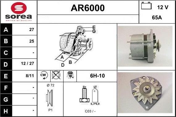 Sera AR6000 - Ģenerators adetalas.lv