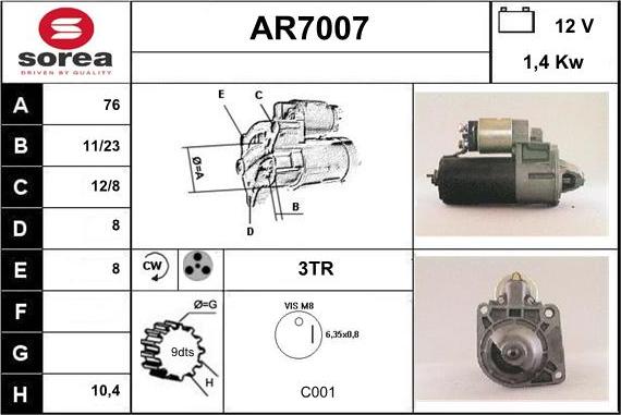 Sera AR7007 - Starteris adetalas.lv