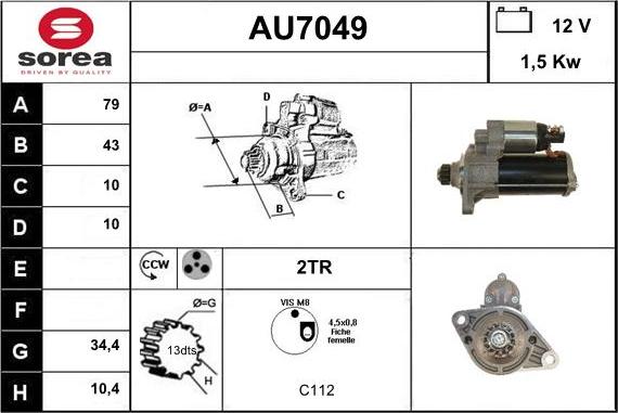 Sera AU7049 - Starteris adetalas.lv