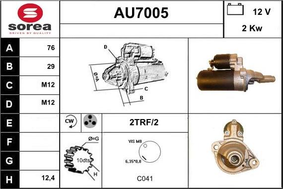 Sera AU7005 - Starteris adetalas.lv