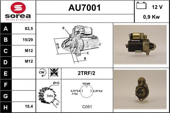 Sera AU7001 - Starteris adetalas.lv