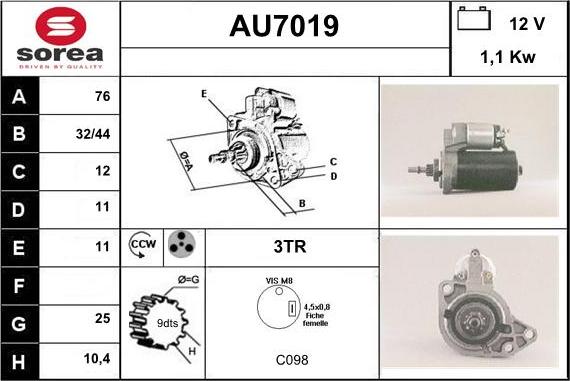 Sera AU7019 - Starteris adetalas.lv