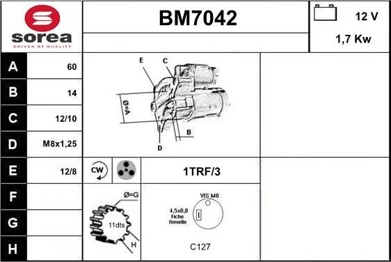 Sera BM7042 - Starteris adetalas.lv