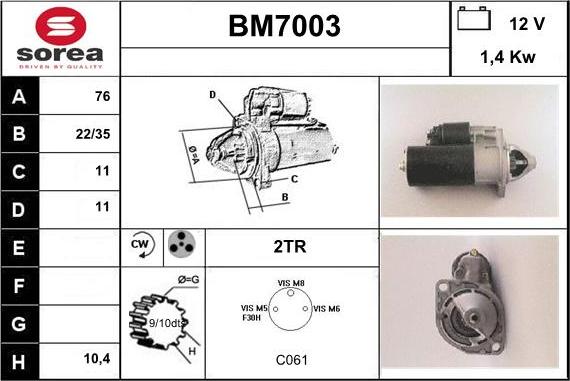 Sera BM7003 - Starteris adetalas.lv