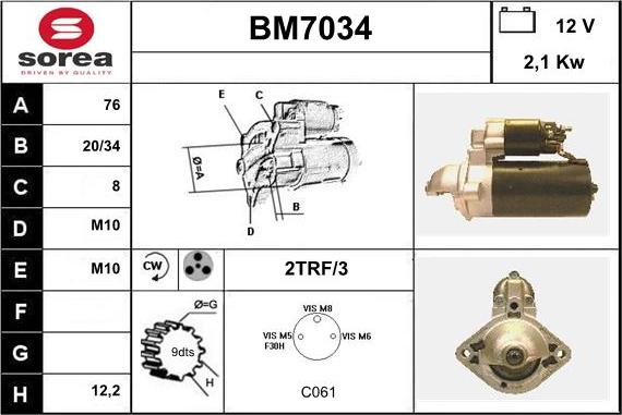 Sera BM7034 - Starteris adetalas.lv