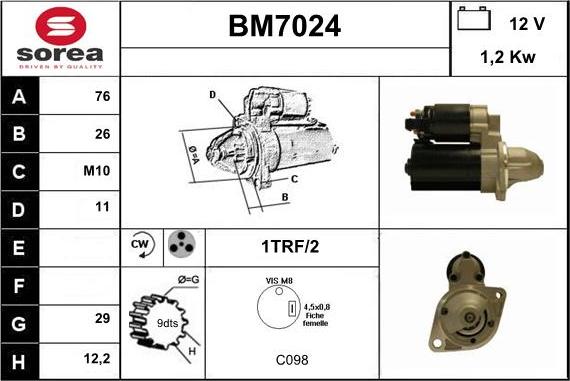 Sera BM7024 - Starteris adetalas.lv