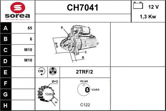 Sera CH7041 - Starteris adetalas.lv