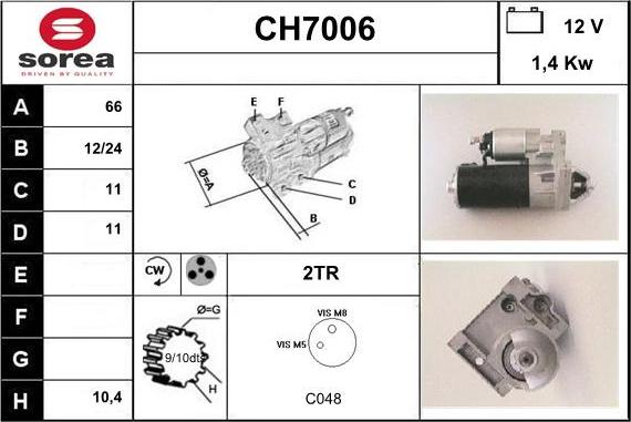 Sera CH7006 - Starteris adetalas.lv