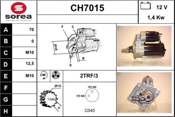 Sera CH7015 - Starteris adetalas.lv