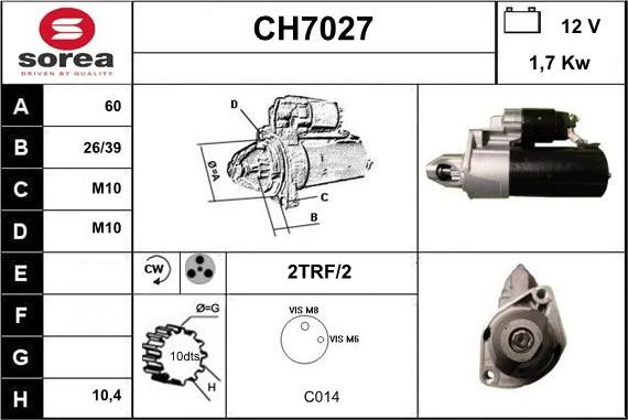 Sera CH7027 - Starteris adetalas.lv