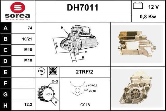 Sera DH7011 - Starteris adetalas.lv