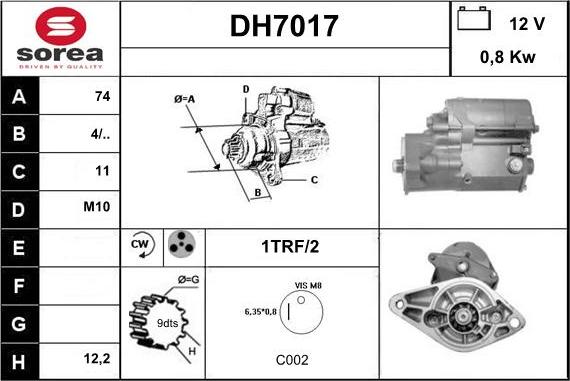 Sera DH7017 - Starteris adetalas.lv