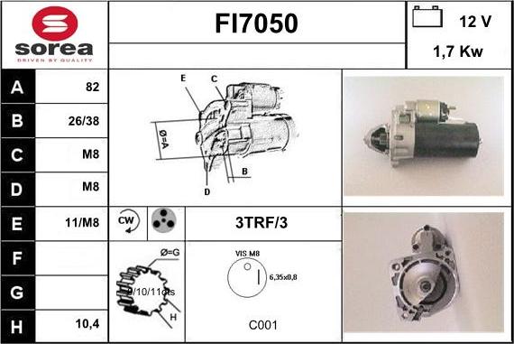 Sera FI7050 - Starteris adetalas.lv