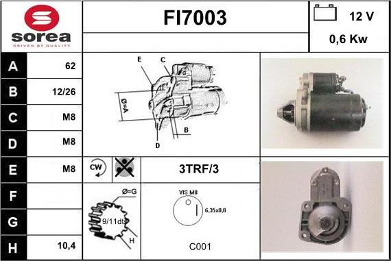 Sera FI7003 - Starteris adetalas.lv