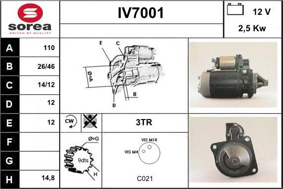 Sera IV7001 - Starteris adetalas.lv