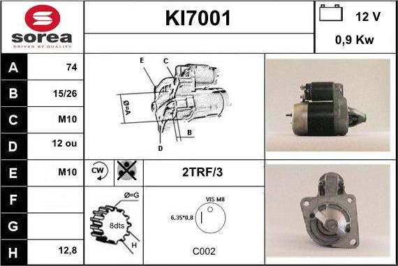 Sera KI7001 - Starteris adetalas.lv