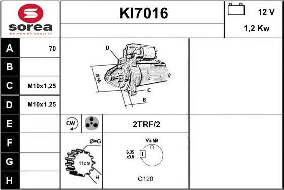 Sera KI7016 - Starteris adetalas.lv