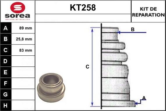 Sera KT258 - Putekļusargs, Piedziņas vārpsta adetalas.lv